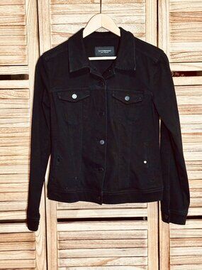 Liverpool Classic Powerflex Knit Denim Jacket Black Size Small